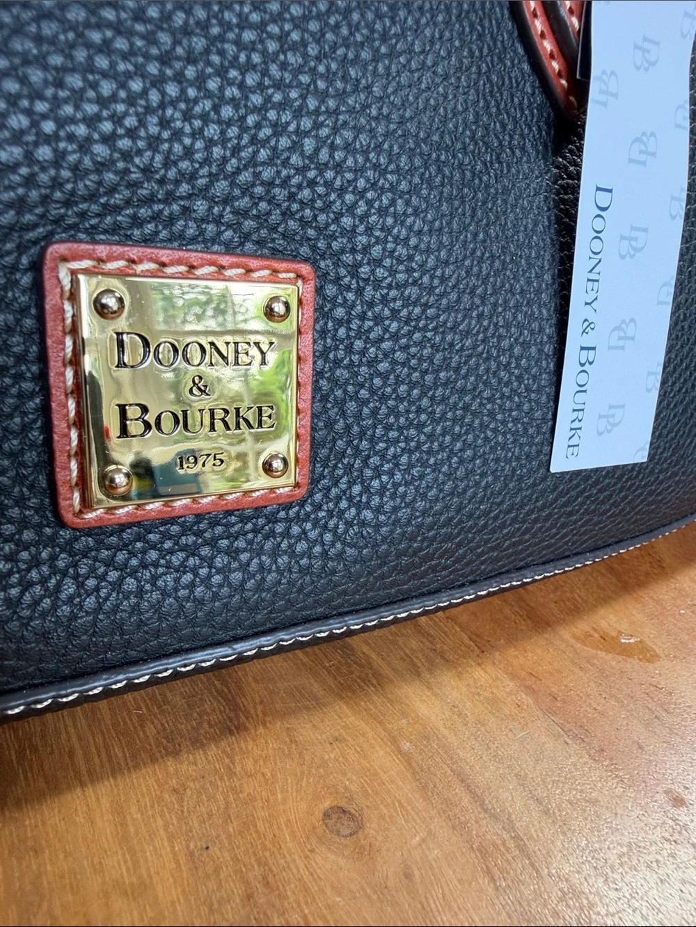 Dooney & Bourke Old Money Pebble Grain Large Satchel Black Leather NWT